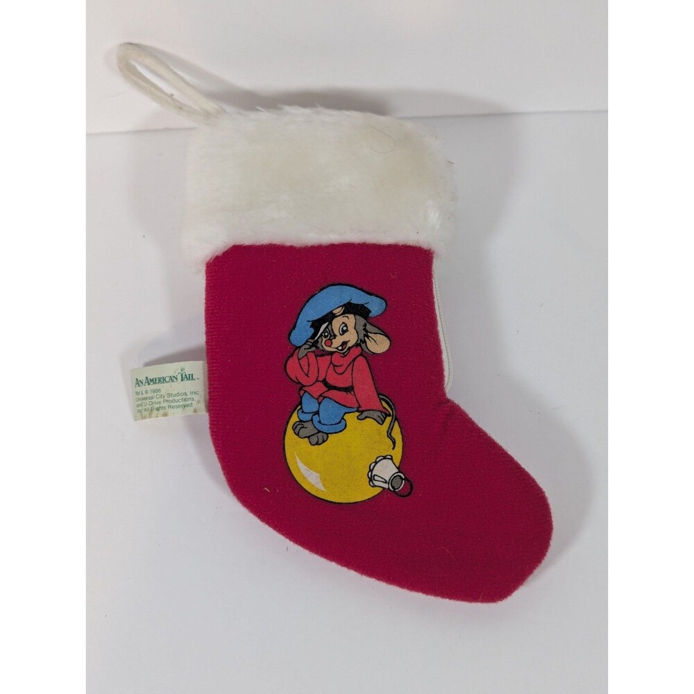 Vintage 1986 An American Tail Fievel 7" Christmas Stocking McDonald's Sears